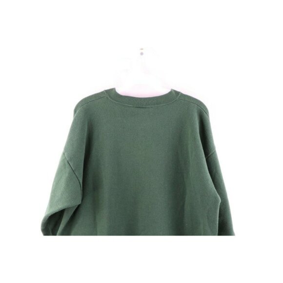 Vintage 90s Peanuts Womens XL Faded Snoopy Merry Christmas Sweatshirt Green USA - Picture 8 of 9